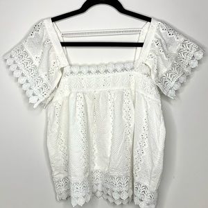 ENTRO White Lace Top
